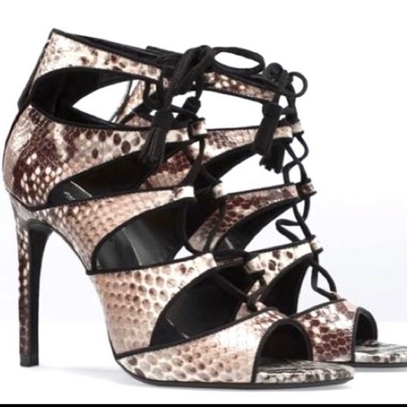 Zara snakeskin leather sandals - Picture 2 of 5